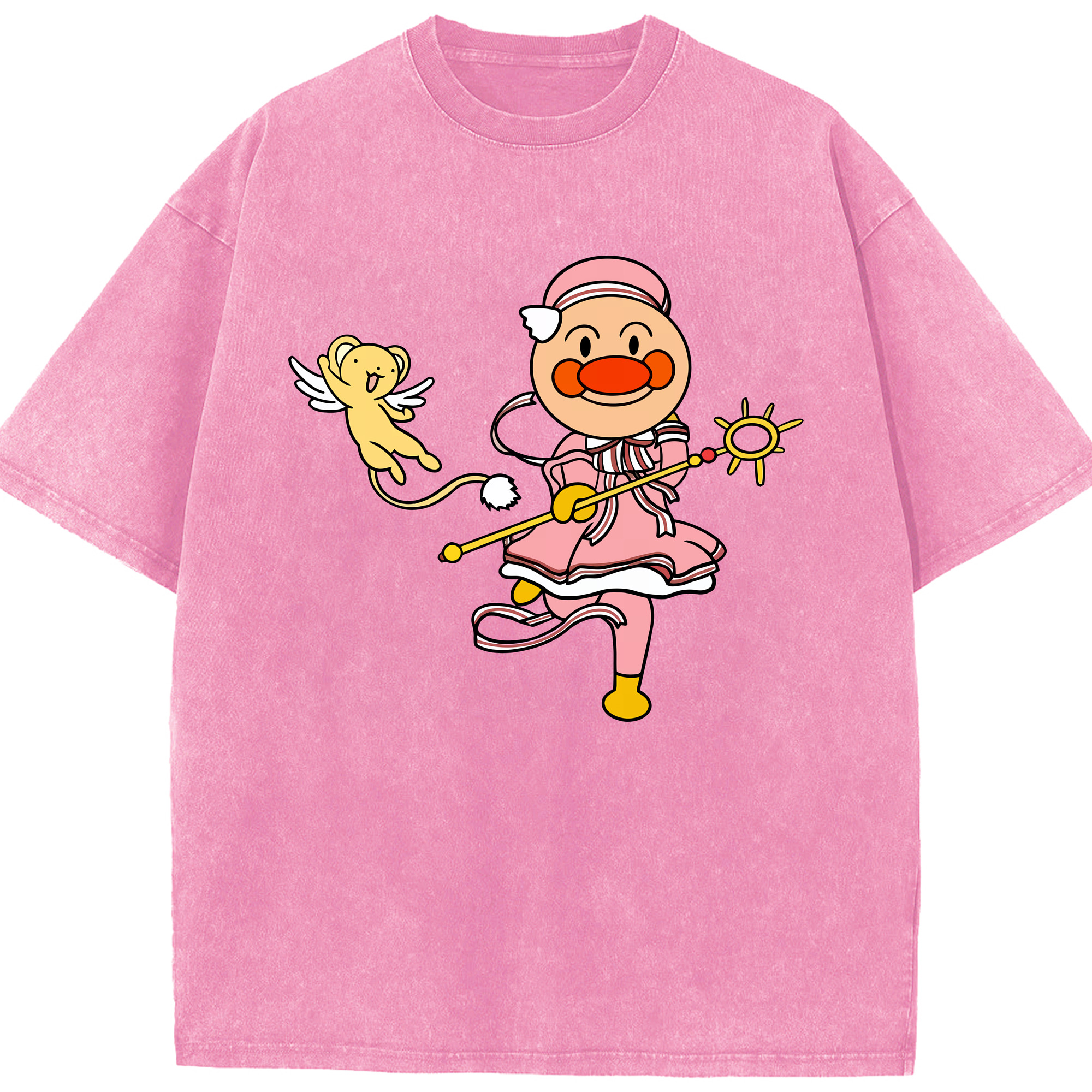 （画像用） アンパンマン Anpanman 綿100% ヴィンテージ風 半袖Tシャツ（フロントプリント）